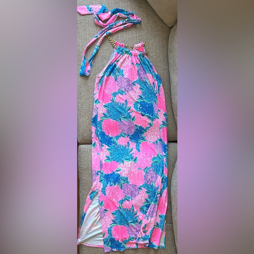Lilly Pulitzer gold chain link strap dress - medium